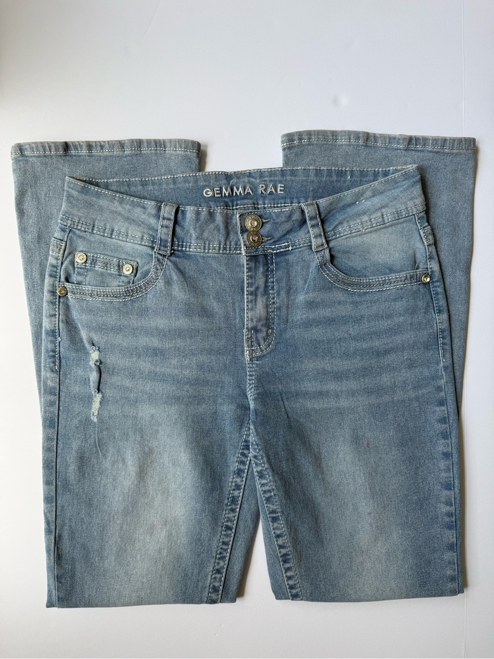 Gemma Rae Women's Light Wash Wide Leg Jeans
